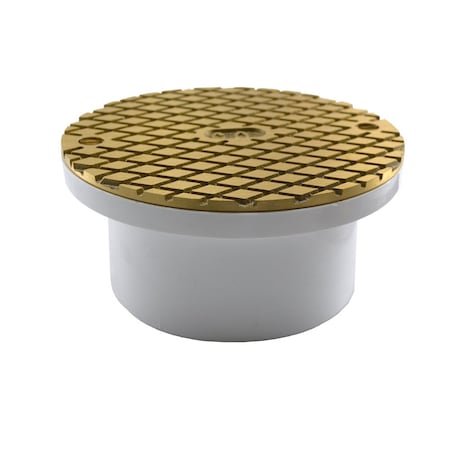 Jones Stephens 3in. x 4in. PVC General Purpose Access Fitting with 5in. Polished Brass Cover C60060